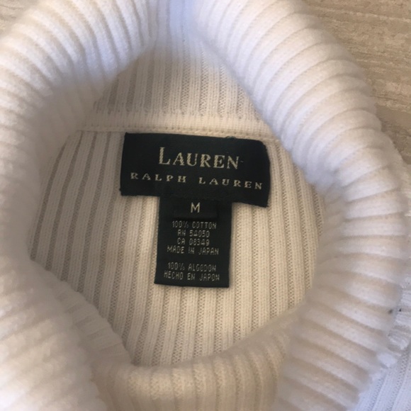 Ralph Lauren 100% Cotton White Turtle Neck - Picture 2 of 3